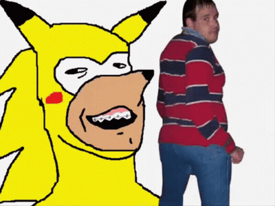 Man Next To Pikachu Drawing GIF
