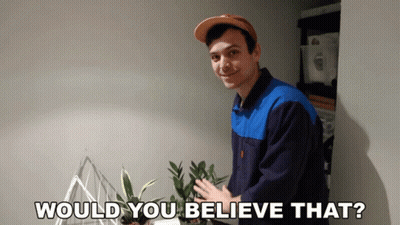 Man Next To Potted Plant Saying Would You Believe That GIF