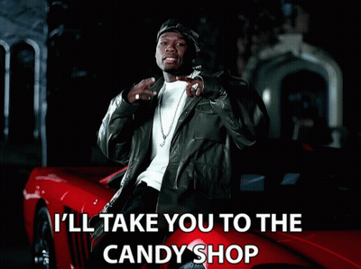 Man Next To Red Car Saying I'll Take You To The Candy Shop GIF