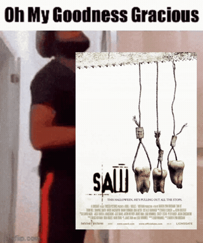 Man Next To Saw Poster GIF