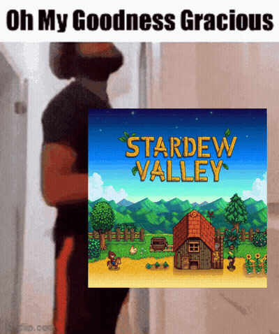 Man Next To Stardew Valley Game GIF