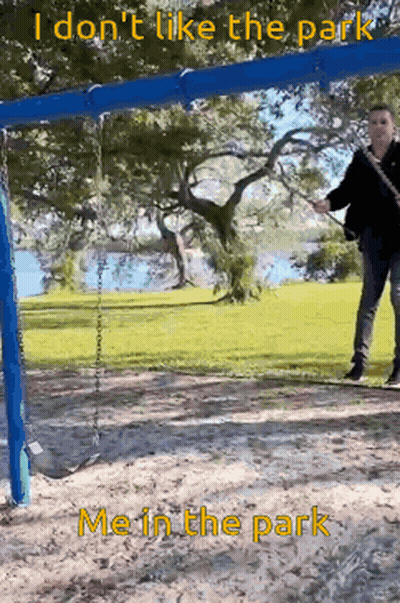 Man Next To Swing I Don't Like The Park Me In The Park GIF