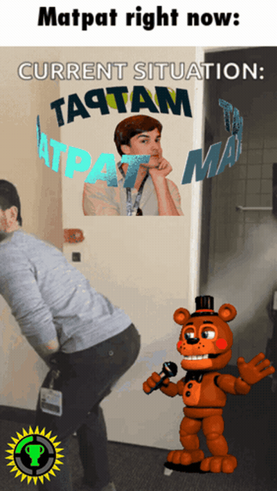 Man Next To Teddy Bear Saying Matpat Right Now GIF