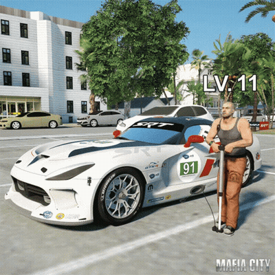 Man Next To White Sports Car Number 91 GIF
