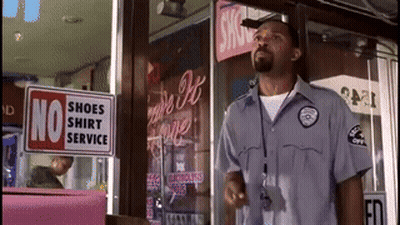 Man No Shoes No Shirt No Service Sign GIF