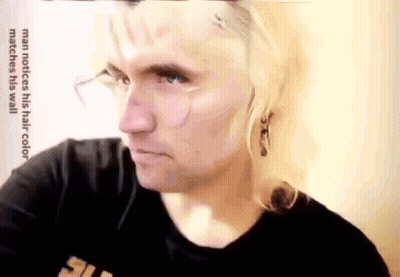Man Notices His Hair Color Matched His Wall GIF