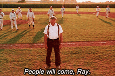 Man On Baseball Field People Will Come Ray GIF