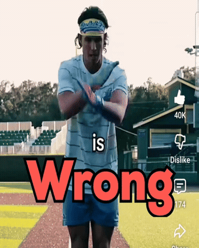 Man On Baseball Field Saying Wrong GIF