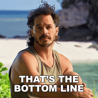 Man On Beach Saying Bottom Line GIF