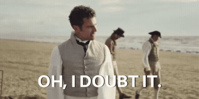 Man On Beach Saying Oh I Doubt It GIF