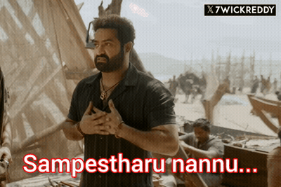 Man On Beach Saying Sampestharu Nannu GIF