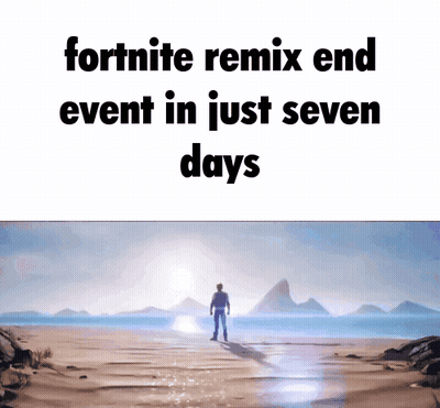 Man On Beach With Fortnite Remix End Event GIF