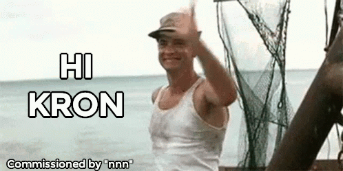 Man On Boat Saying Hi Kron GIF