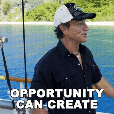 Man On Boat Saying Opportunity Can Create GIF