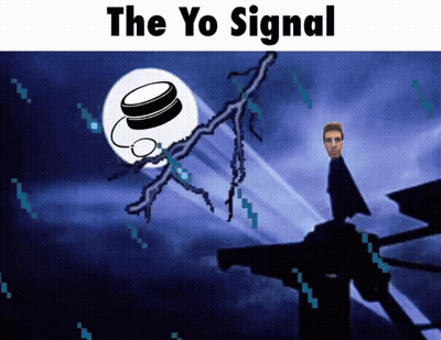 Man On Building With The Yo Signal GIF