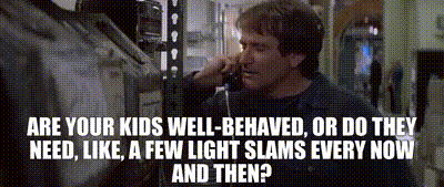 Man On Cell Phone Saying Are Your Kids Well-Behaved GIF