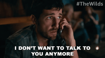 Man On Cell Phone Saying I Don't Want To Talk To You Anymore GIF