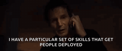 Man On Cell Phone Saying I Have A Particular Set Of Skills GIF