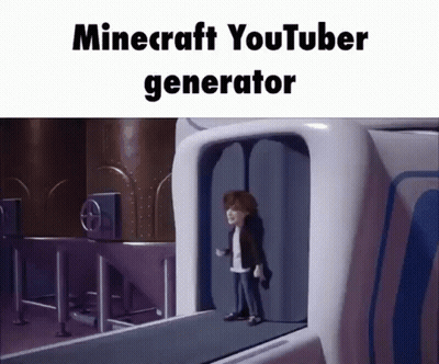 Man On Conveyor Belt In Minecraft YouTuber Generator GIF
