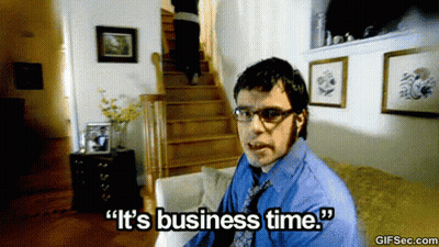Man On Couch Says It's Business Time GIF