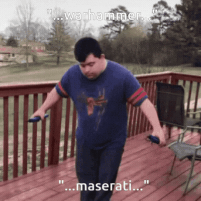 Man On Deck With Warhammer Maserati GIF