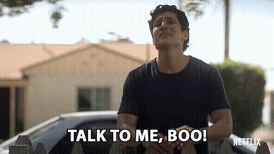 Man On Fence Saying Talk To Me Boo GIF