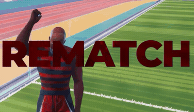 Man On Field With Rematch Behind Him GIF