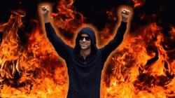Man On Fire Celebrating Fiery Background GIF