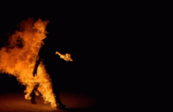 Man On Fire Walking Calmly GIF
