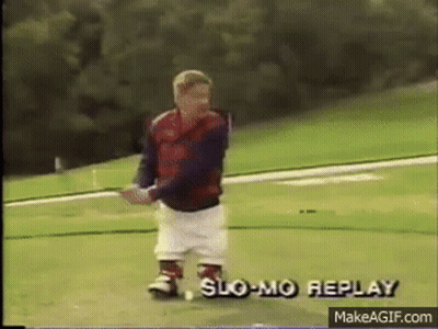 Man On Golf Course Slow Mo Replay GIF