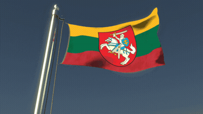 Man On Horse Holding Sword Flag Waving GIF