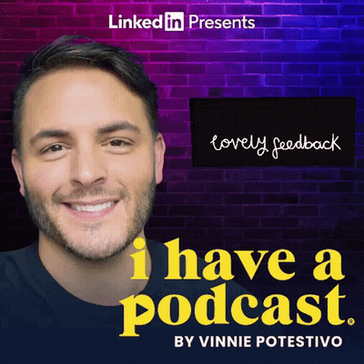 Man On Lovely Feedback Podcast Cover GIF