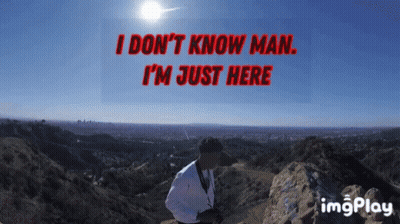 Man On Mountain Saying I Don't Know Man I'm Just Here GIF