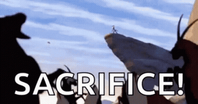 Man On Mountain Saying Sacrifice GIF