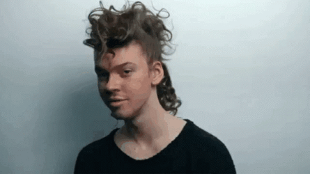 Man On Mullet Laughing GIF