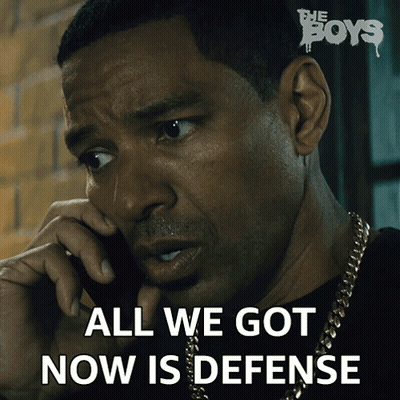 Man On Phone Saying All We Got Now Is Defense GIF