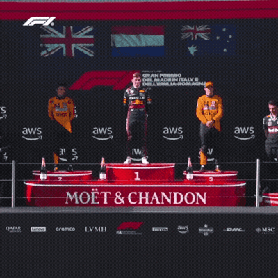 Man On Podium Saying Max Verstappen GIF