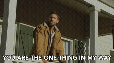Man On Porch Saying You Are The One Thing In My Way GIF