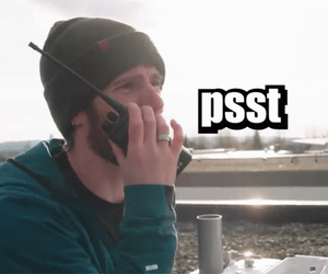 Man On Radio Says Psst GIF