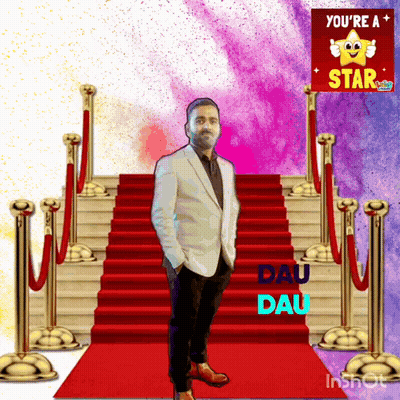 Man On Red Carpet With Sign You're A Star GIF