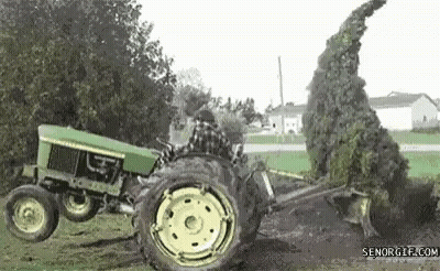 Man On Red Massey Ferguson Tractor GIF