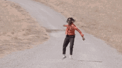 Man On Road Groovy Dance GIF