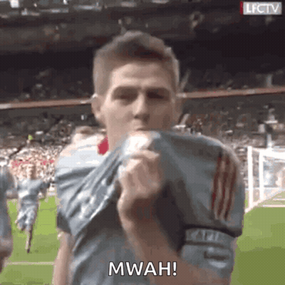 Man On Soccer Field Mwah GIF