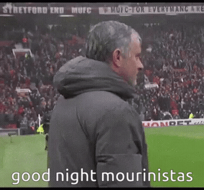 Man On Soccer Field Saying Good Night Mourinistas GIF