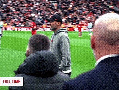 Man On Soccer Field With Full Time Sign GIF