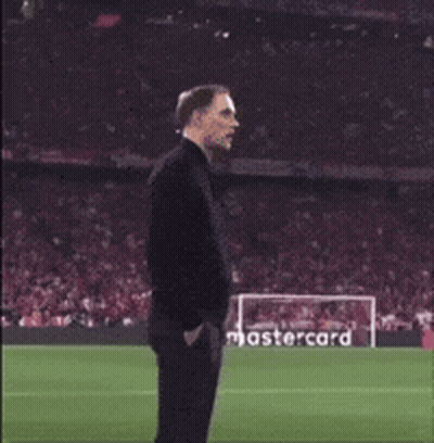 Man On Soccer Field With Mastercard Sign GIF