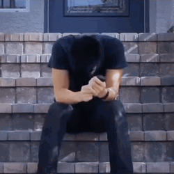 Man On Stairs Anxiously Waiting GIF
