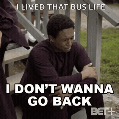 Man On Stairs Saying I Lived That Bus Life GIF