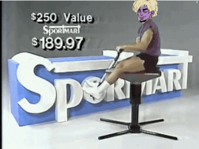 Man On Stool With $250 Value Sign GIF
