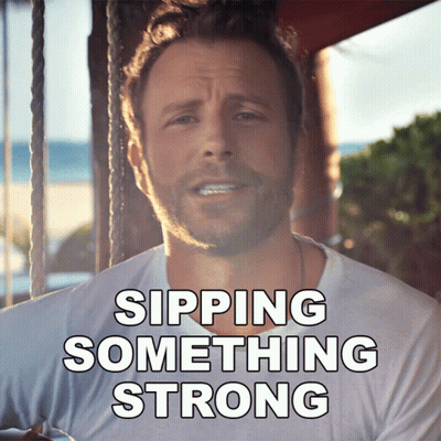 Man On Swing Saying Sipping Something Strong GIF